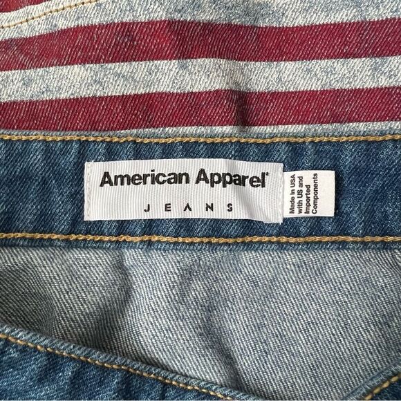 American Apparel American Flag Denim High Waist Mini Skirt - Picture 7 of 8